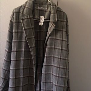 Wool like open front coat, lightweight